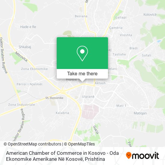 American Chamber of Commerce in Kosovo - Oda Ekonomike Amerikane Në Kosovë map