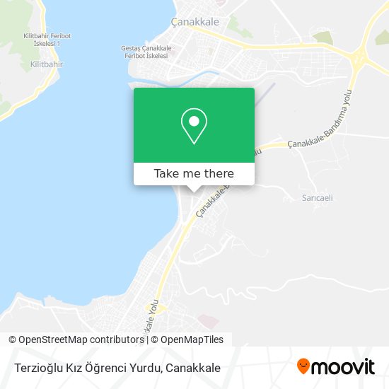 how to get to terzioglu kiz ogrenci yurdu in canakkale by bus ferry or cable car