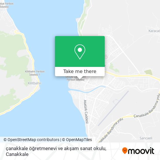 çanakkale öğretmenevi ve akşam sanat okulu map