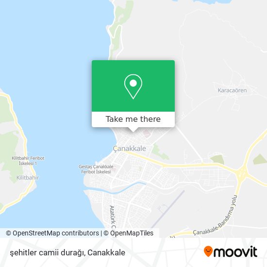 şehitler camii durağı map