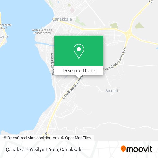 Çanakkale Yeşilyurt Yolu map