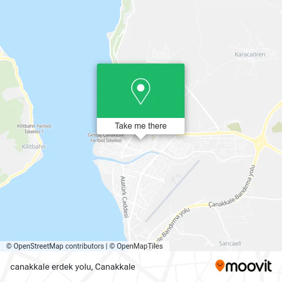 canakkale erdek yolu map