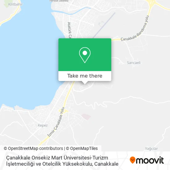 Çanakkale Onsekiz Mart Üniversitesi-Turizm İşletmeciliği ve Otelcilik Yüksekokulu map