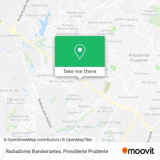 Radiadores Bandeirantes map