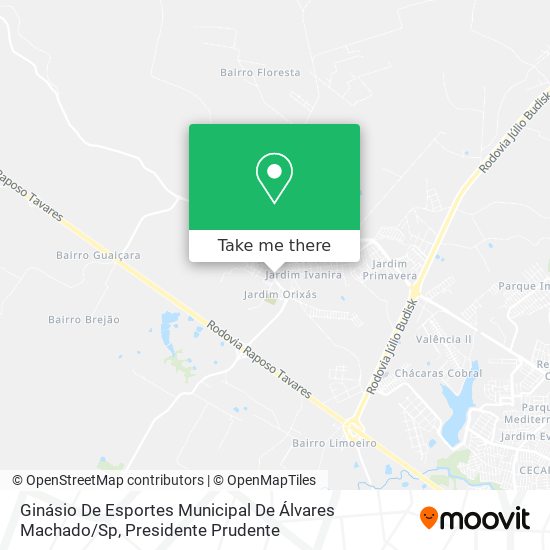 Ginásio De Esportes Municipal De Álvares Machado / Sp map