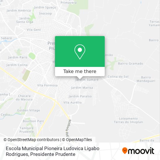 Mapa Escola Municipal Pioneira Ludovica Ligabo Rodrigues