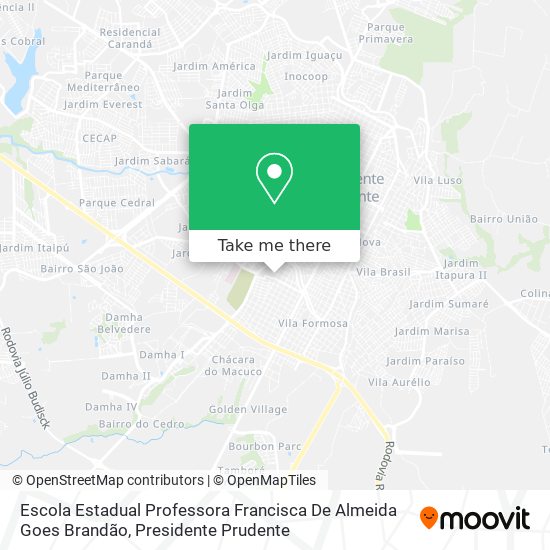 Mapa Escola Estadual Professora Francisca De Almeida Goes Brandão