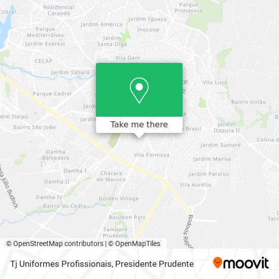 Tj Uniformes Profissionais map
