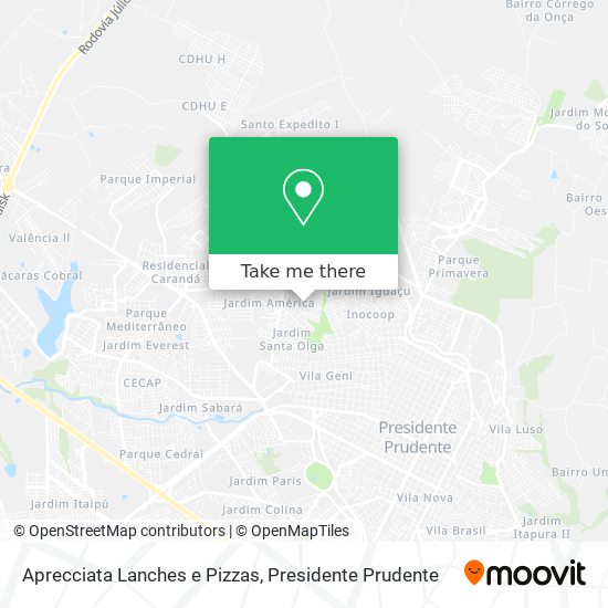 Aprecciata Lanches e Pizzas map
