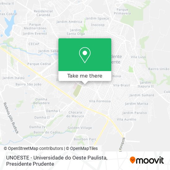 Mapa UNOESTE - Universidade do Oeste Paulista