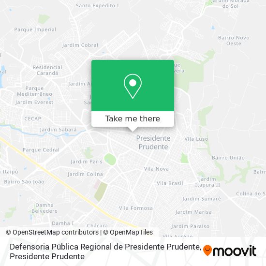 Defensoria Pública Regional de Presidente Prudente map