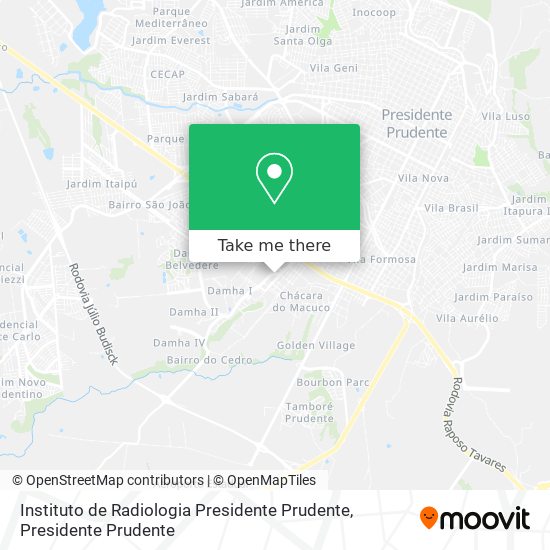 Instituto de Radiologia Presidente Prudente map