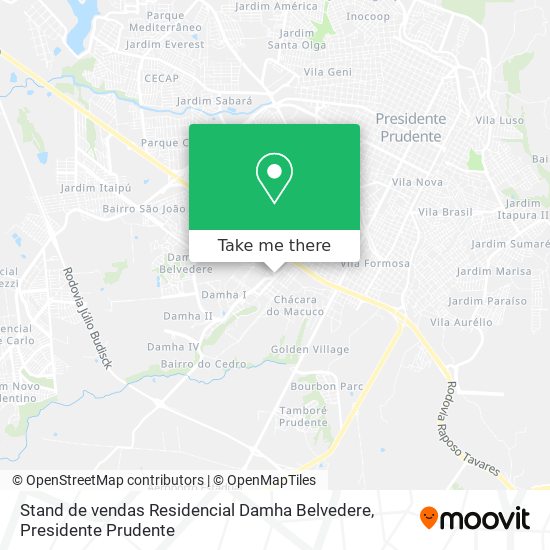 Stand de vendas Residencial Damha Belvedere map