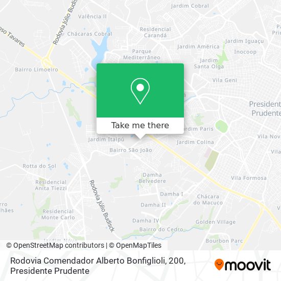 Rodovia Comendador Alberto Bonfiglioli, 200 map