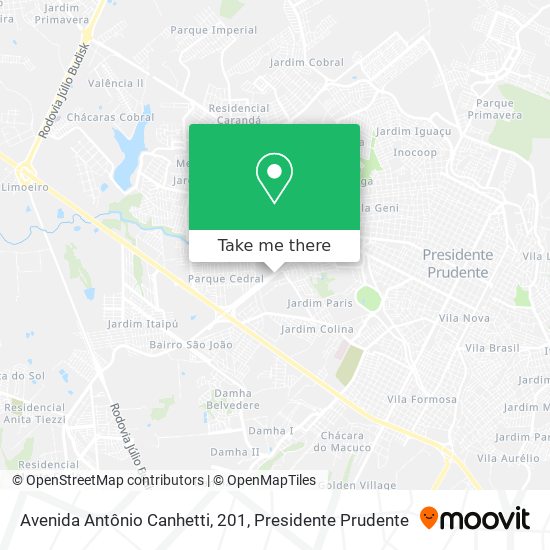 Avenida Antônio Canhetti, 201 map
