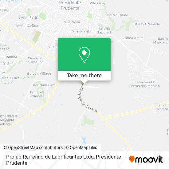 Mapa Prolub Rerrefino de Lubrificantes Ltda