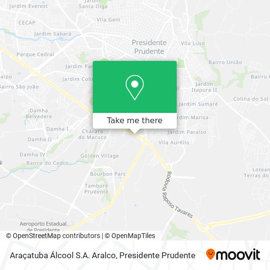 Araçatuba Álcool S.A. Aralco map