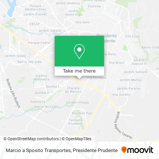 Marcio a Sposito Transportes map