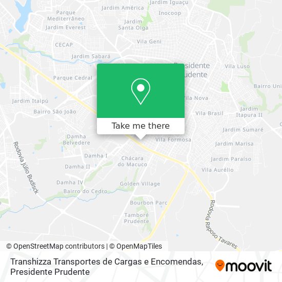 Transhizza Transportes de Cargas e Encomendas map