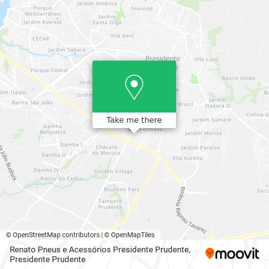 Renato Pneus e Acessórios Presidente Prudente map