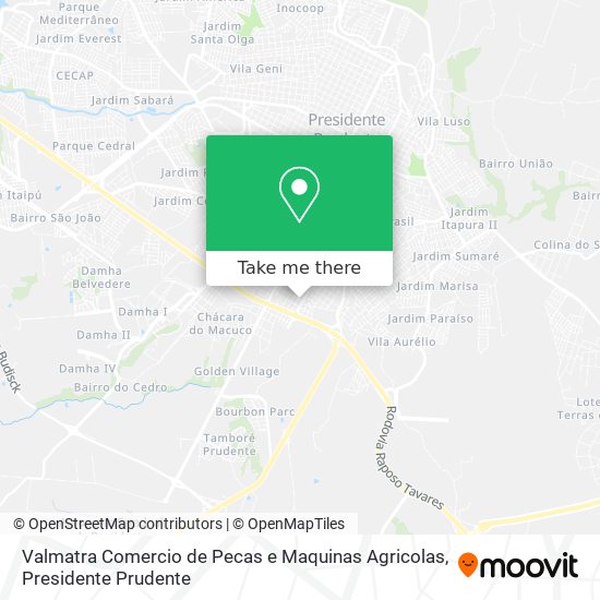 Valmatra Comercio de Pecas e Maquinas Agricolas map