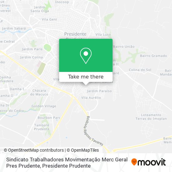 Sindicato Trabalhadores Movimentação Merc Geral Pres Prudente map