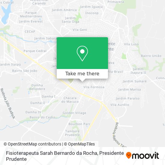Fisioterapeuta Sarah Bernardo da Rocha map