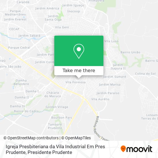 Igreja Presbiteriana da Vila Industrial Em Pres Prudente map
