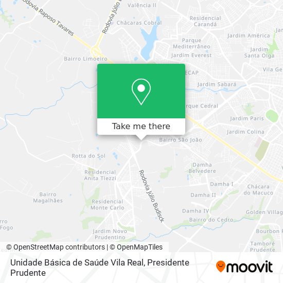 Unidade Básica de Saúde Vila Real map