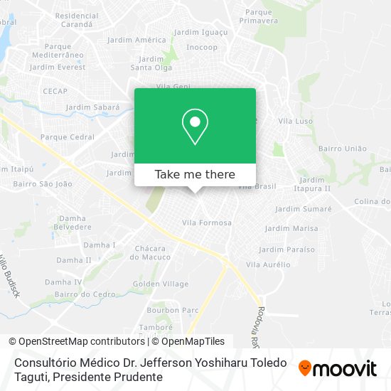 Mapa Consultório Médico Dr. Jefferson Yoshiharu Toledo Taguti