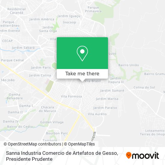 Sanna Industria Comercio de Artefatos de Gesso map