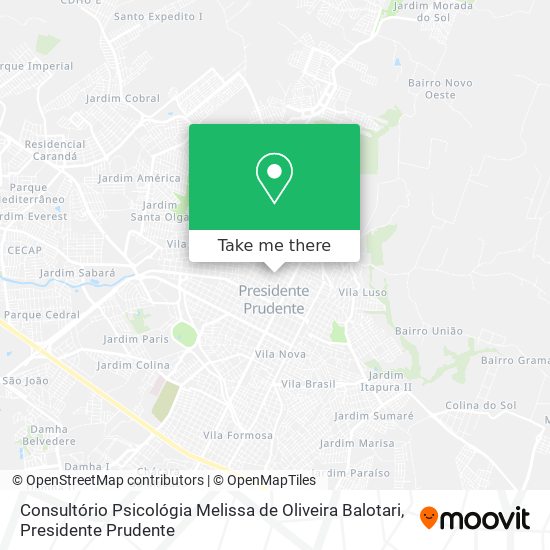 Consultório Psicológia Melissa de Oliveira Balotari map