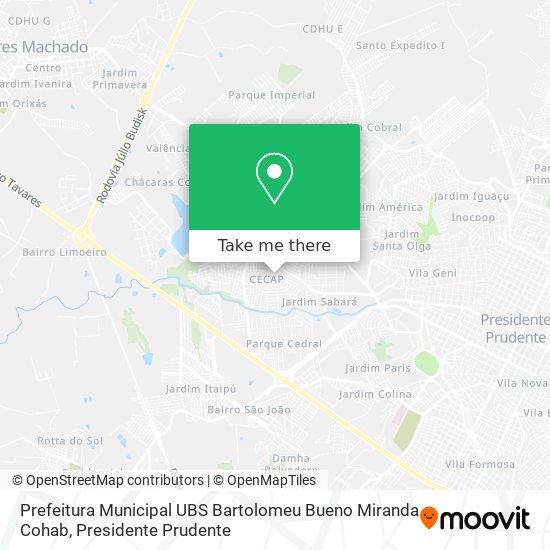 Prefeitura Municipal UBS Bartolomeu Bueno Miranda Cohab map