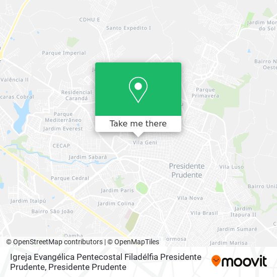 Igreja Evangélica Pentecostal Filadélfia Presidente Prudente map