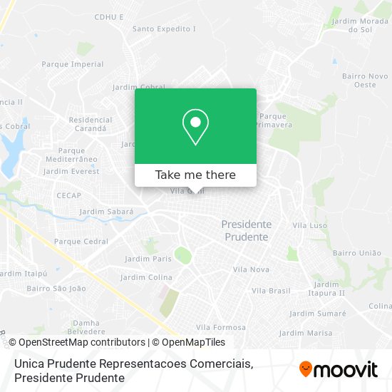 Unica Prudente Representacoes Comerciais map