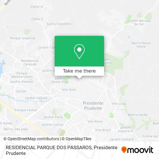 RESIDENCIAL PARQUE DOS PASSAROS map
