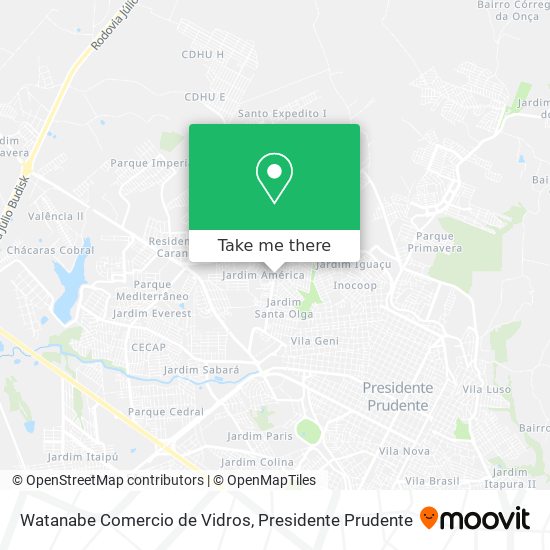 Watanabe Comercio de Vidros map
