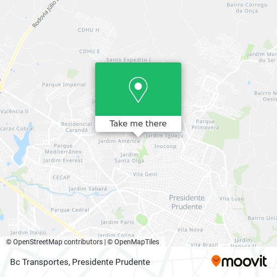 Bc Transportes map