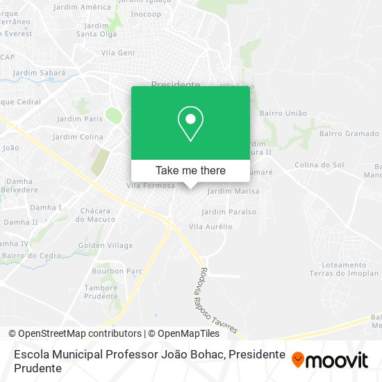 Mapa Escola Municipal Professor João Bohac