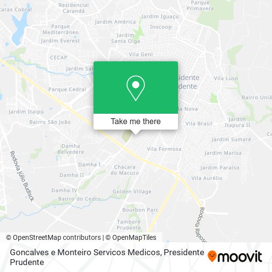 Goncalves e Monteiro Servicos Medicos map