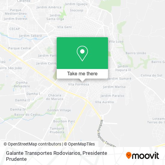 Galante Transportes Rodoviarios map