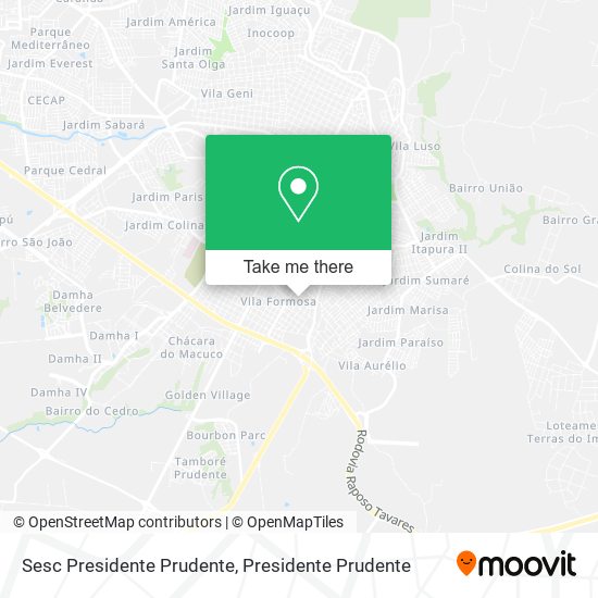 Sesc Presidente Prudente map