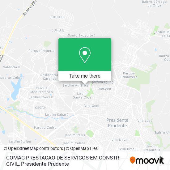 COMAC PRESTACAO DE SERVICOS EM CONSTR CIVIL map