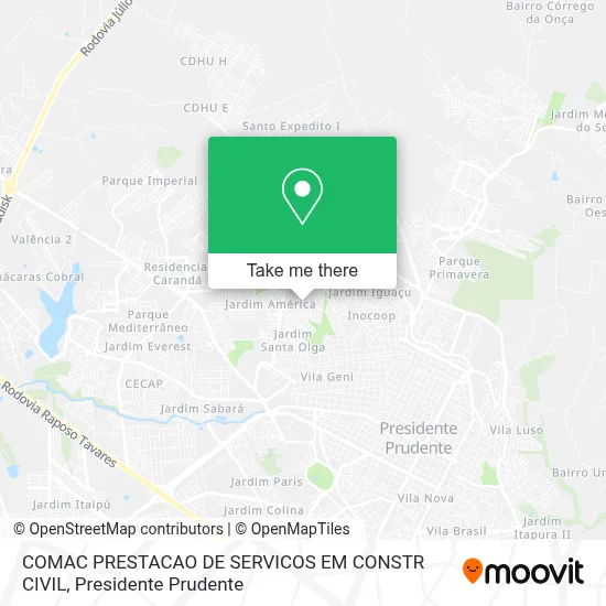 COMAC PRESTACAO DE SERVICOS EM CONSTR CIVIL map