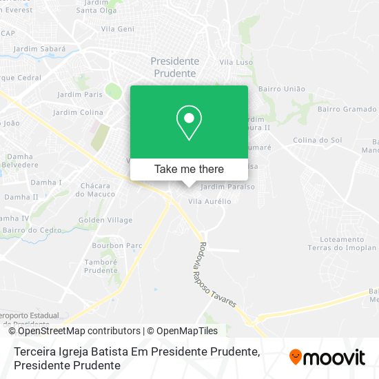 Terceira Igreja Batista Em Presidente Prudente map