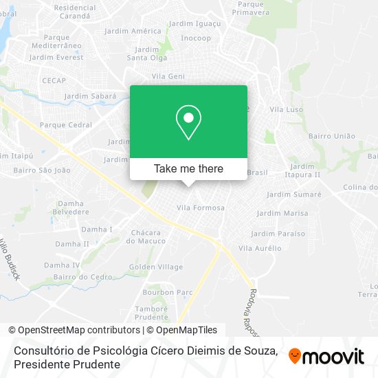 Mapa Consultório de Psicológia Cícero Dieimis de Souza