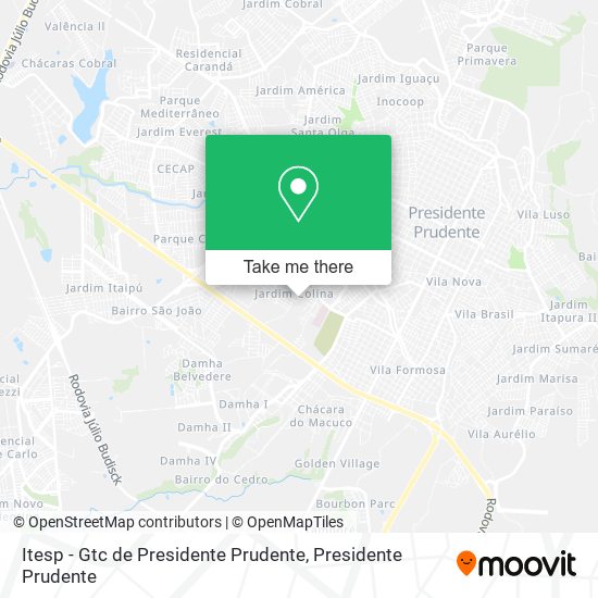 Itesp - Gtc de Presidente Prudente map