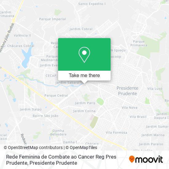 Rede Feminina de Combate ao Cancer Reg Pres Prudente map