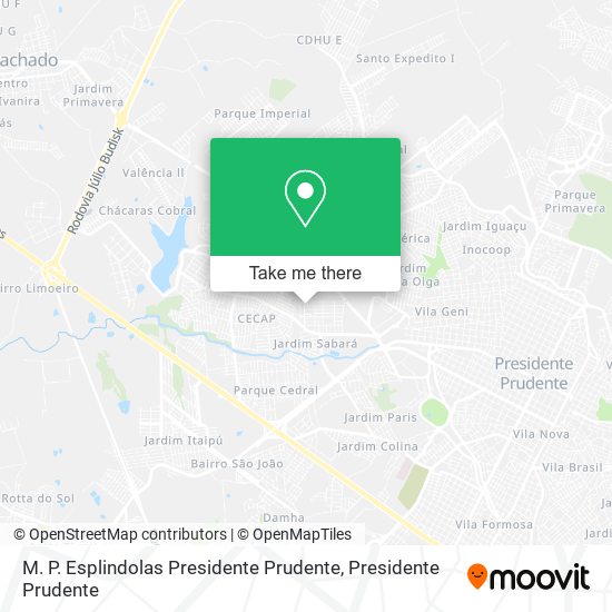 M. P. Esplindolas Presidente Prudente map