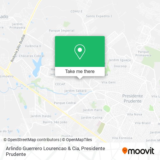 Arlindo Guerrero Lourencao & Cia map